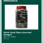 Metal Hand Pipes Assorted Designs - wholesale pack and details
