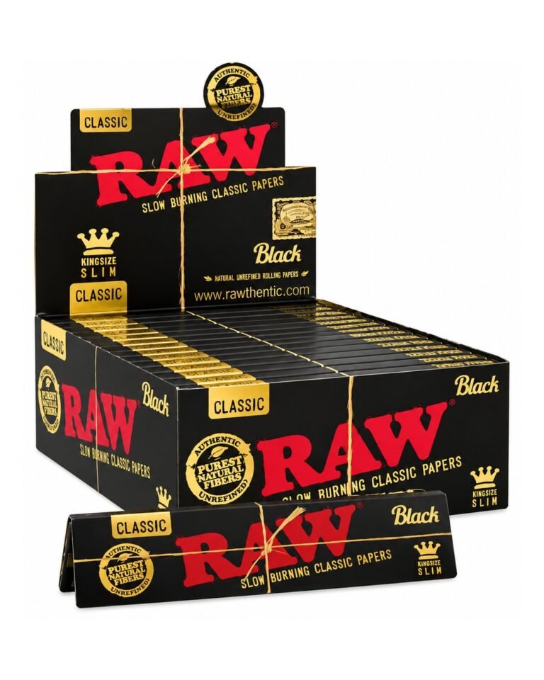 RAW Black King Size Slim Rolling Papers 32 Leaves (Rolling Papers)