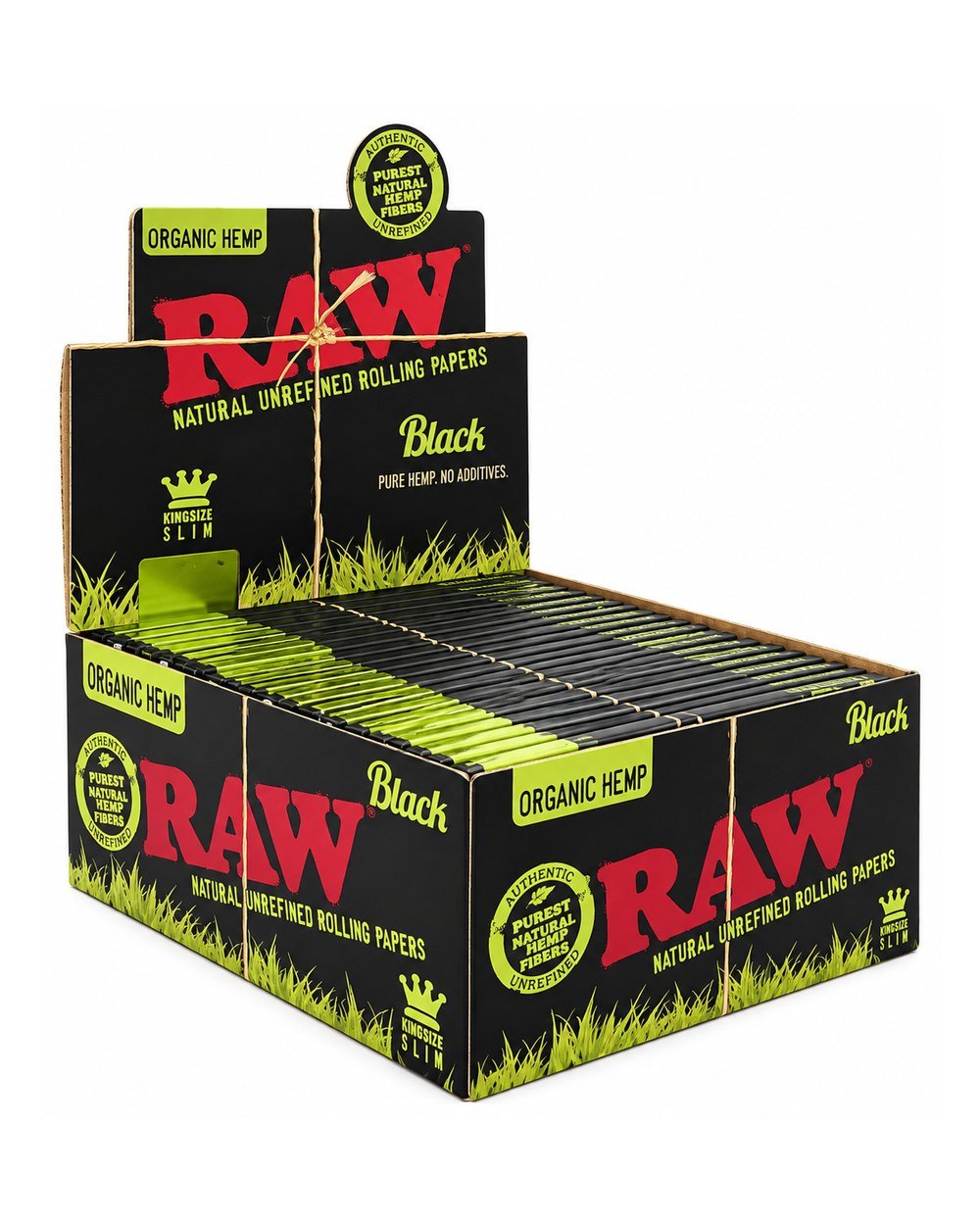 RAW Black Organic Hemp Rolling Papers 32 Leaves (Rolling Papers) - wholesale