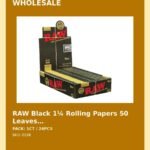 RAW Black 1¼ Rolling Papers 50 Leaves (Rolling Papers) - wholesale pack and details