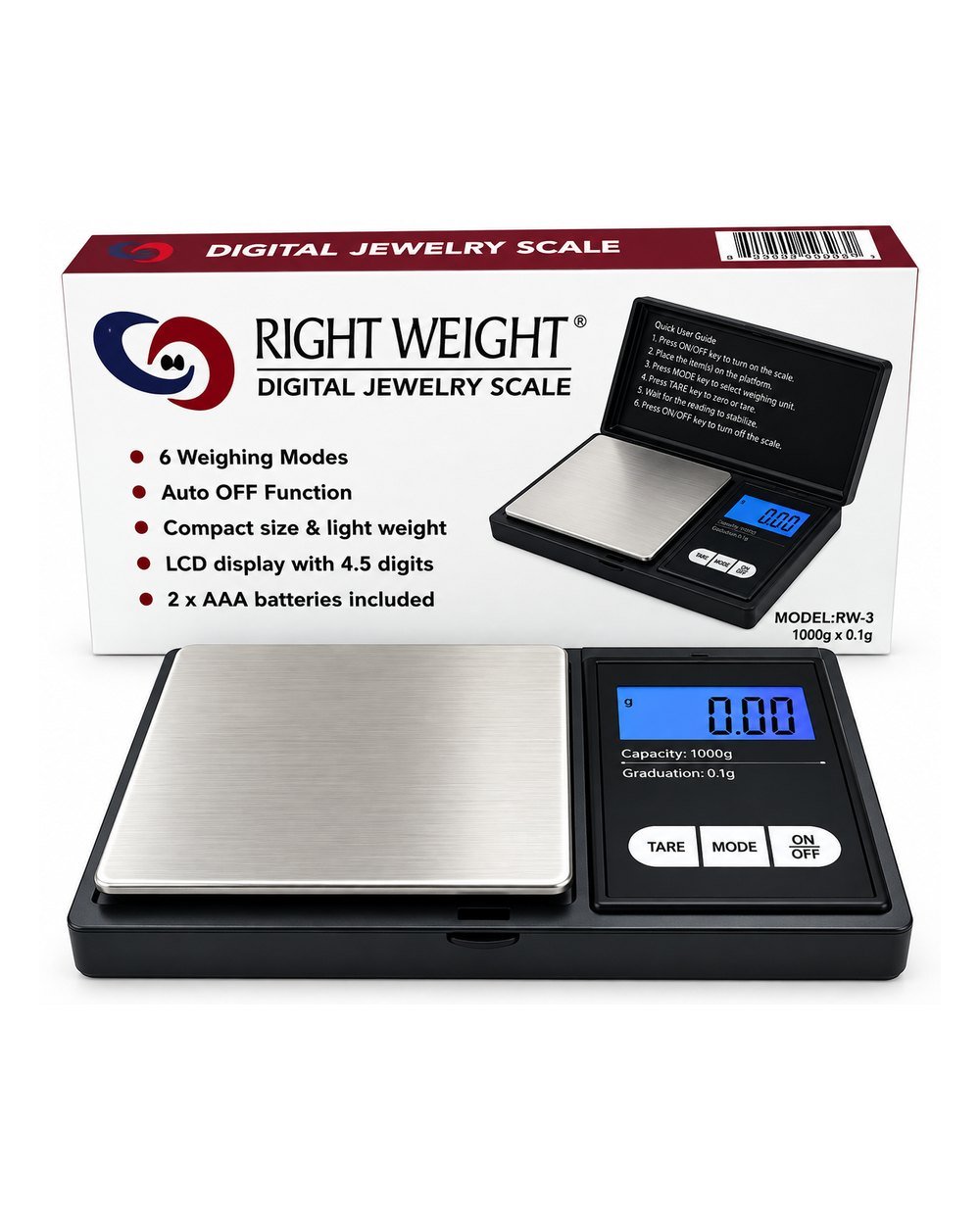 RW-3 Right Weight Scale 650g x 0.01g - wholesale