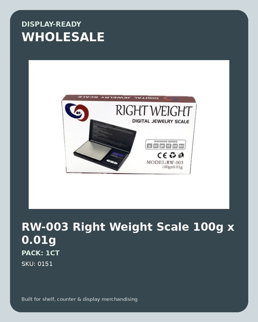 RW-003 Right Weight Scale 100g x 0.01g - wholesale pack and details