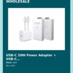 USB-C 20W Power Adapter + USB-C to Lightning Cable - wholesale pack and details