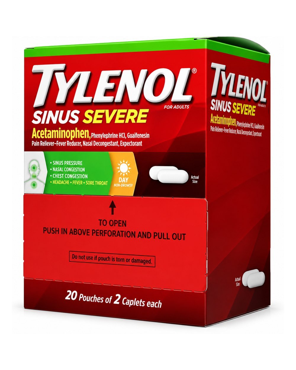 Tylenol Sinus Severe Caplets (20 Pouches x 2 Caplets) - wholesale