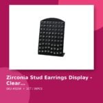 Zirconia Stud Earrings Display – Clear Stones, Silver-Tone Setting - wholesale