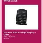Zirconia Stud Earrings Display – Clear Stones, Silver-Tone Setting - wholesale pack and details