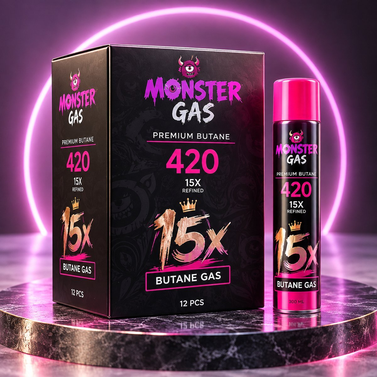 Monster Gas 420 Premium Butane 15X