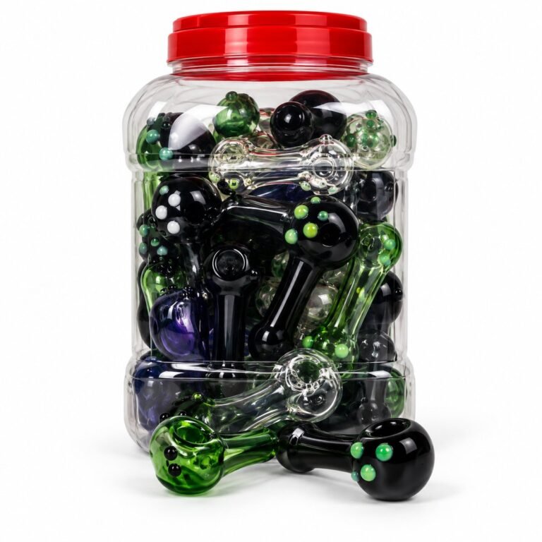 Glass Spoon Hand Pipes Assorted Designs 12CM