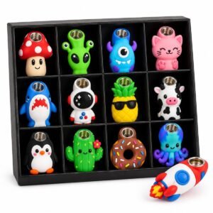 Silicone Character Hand Pipes Assorted Designs (Silicone Pipes)