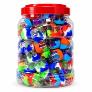 Plastic Jars with Silicone Caps Assorted Designs 5ML