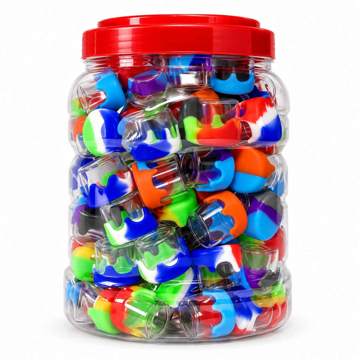 Plastic Jars with Silicone Caps Assorted Designs 5ML