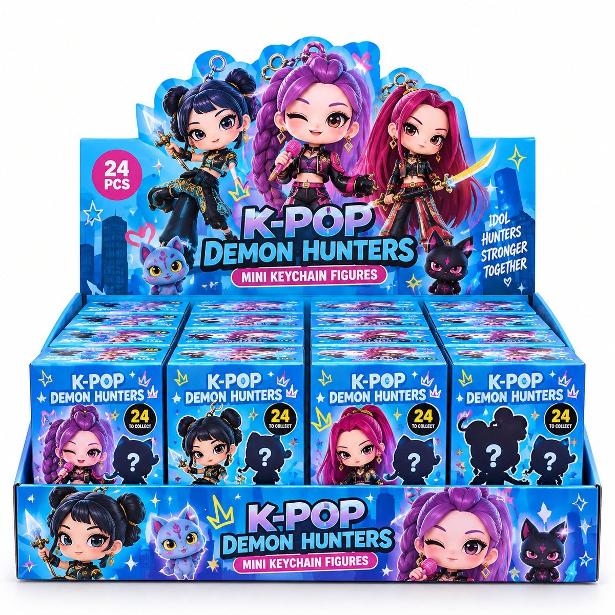 K-Pop Demon Hunters Mini Keychain Figures Display