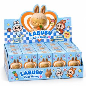 Labubu Cute Bunny Keychain Figures Display
